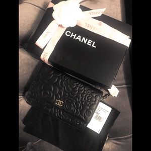 Chanel Camellia WOC with GHW